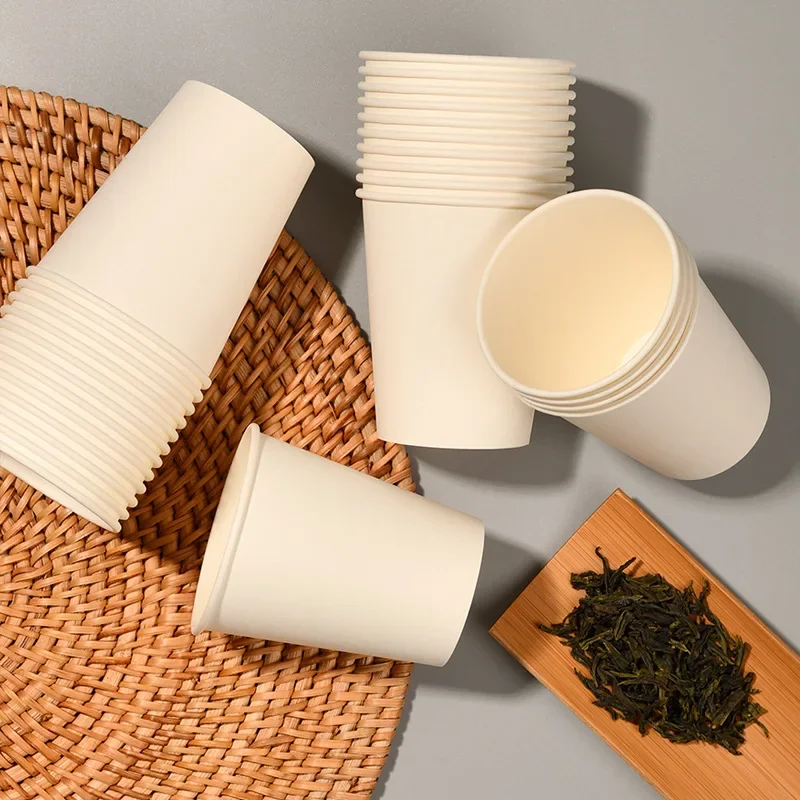 210ml/250ml 50-100Pcs/Pack Paper Cups Disposable Coffee Cup Milk Tea Cup Party Supplies Disposable Drinking Accessories