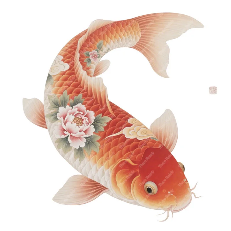 Three Ratels CEE154 Lucky Koi Art Wall Stickers for Home Decoration car decals
