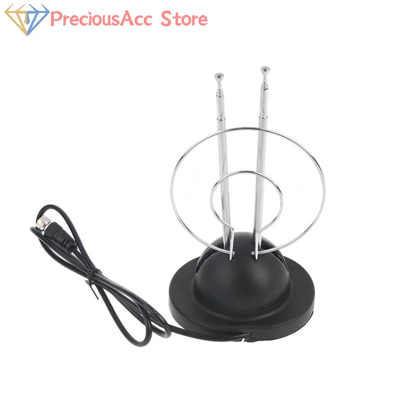 1PC Indoor Loop TV Antenna VHF UHF HDTV Universal Digital Analog Signal Receiver Aerial for Home Television Clear Broadcast