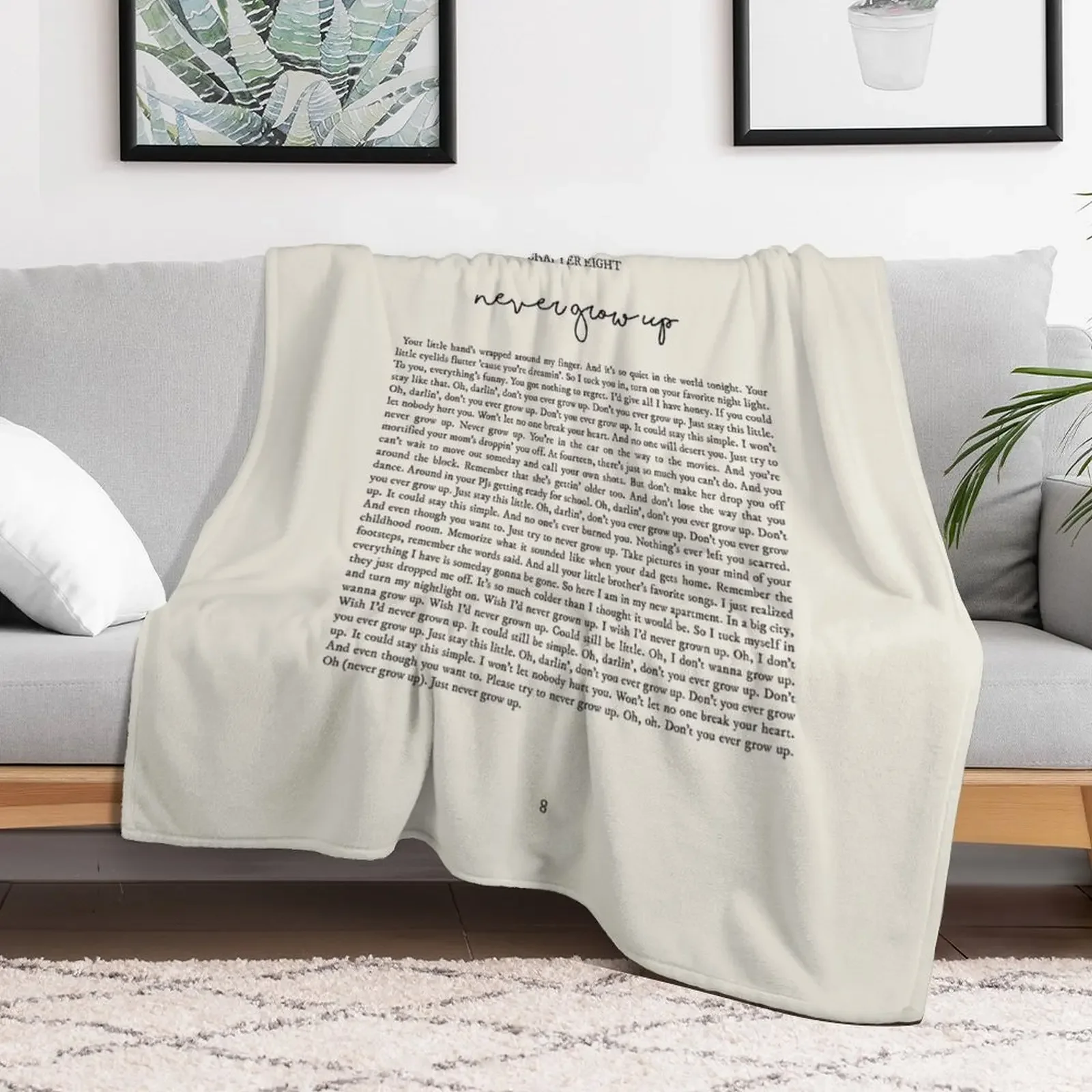 Never Grow Up Lyrics Throw Blanket cosplay anime Heavy Sofa Quilt Blankets