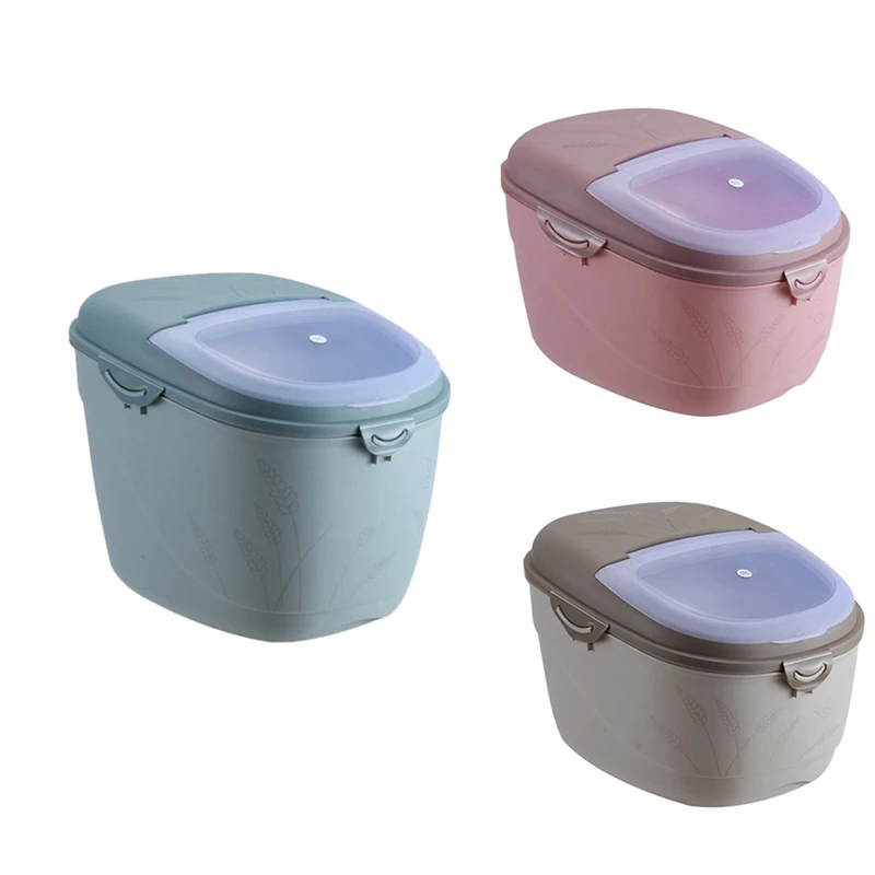 

10KG Kitchen Sealed Rice Bucket Household Plastic Moisture-Proof Cat Food Dog Food Insect-Proof Rice Storage Box