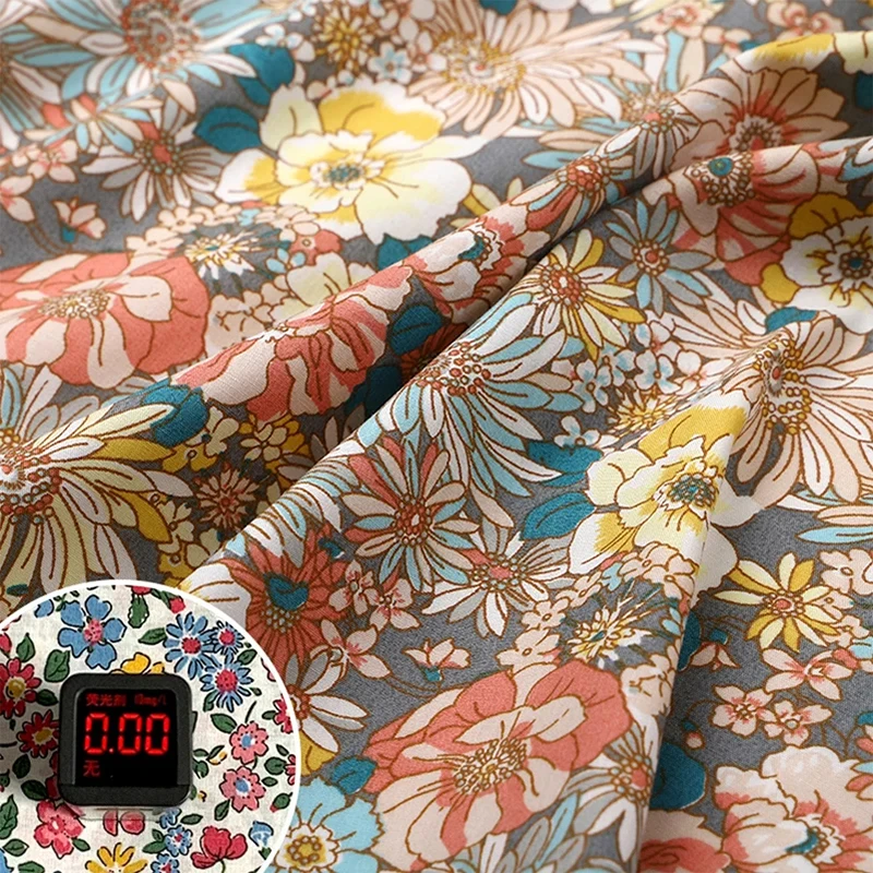 

100×150 Liberty Flowers 100% Cotton Retro Fabric Digital Printed Flowers Poker Rose Frame For Sewing DIY Handmade New