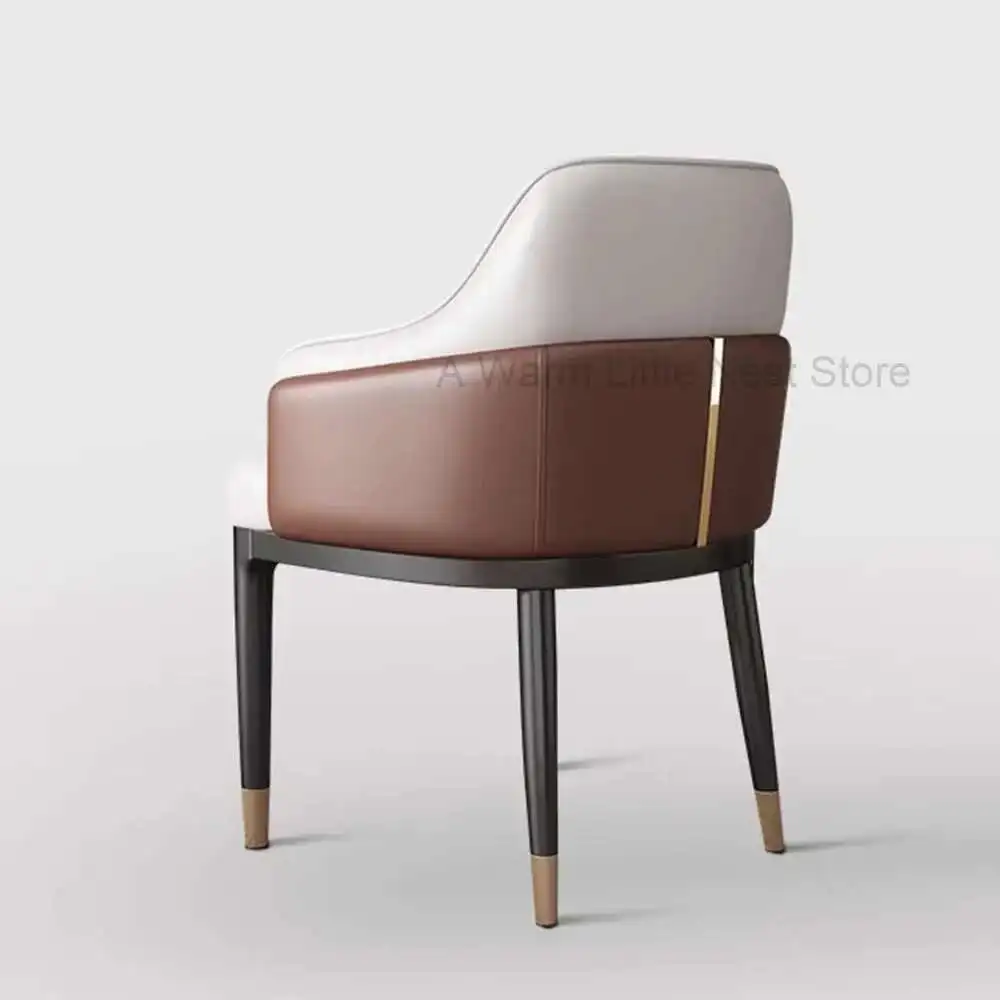 Restaurant Office Dining Chairs Modern Hotel Comfortable Dining Chairs Minimalist Black Metal Legs Muebles Interior Decorations