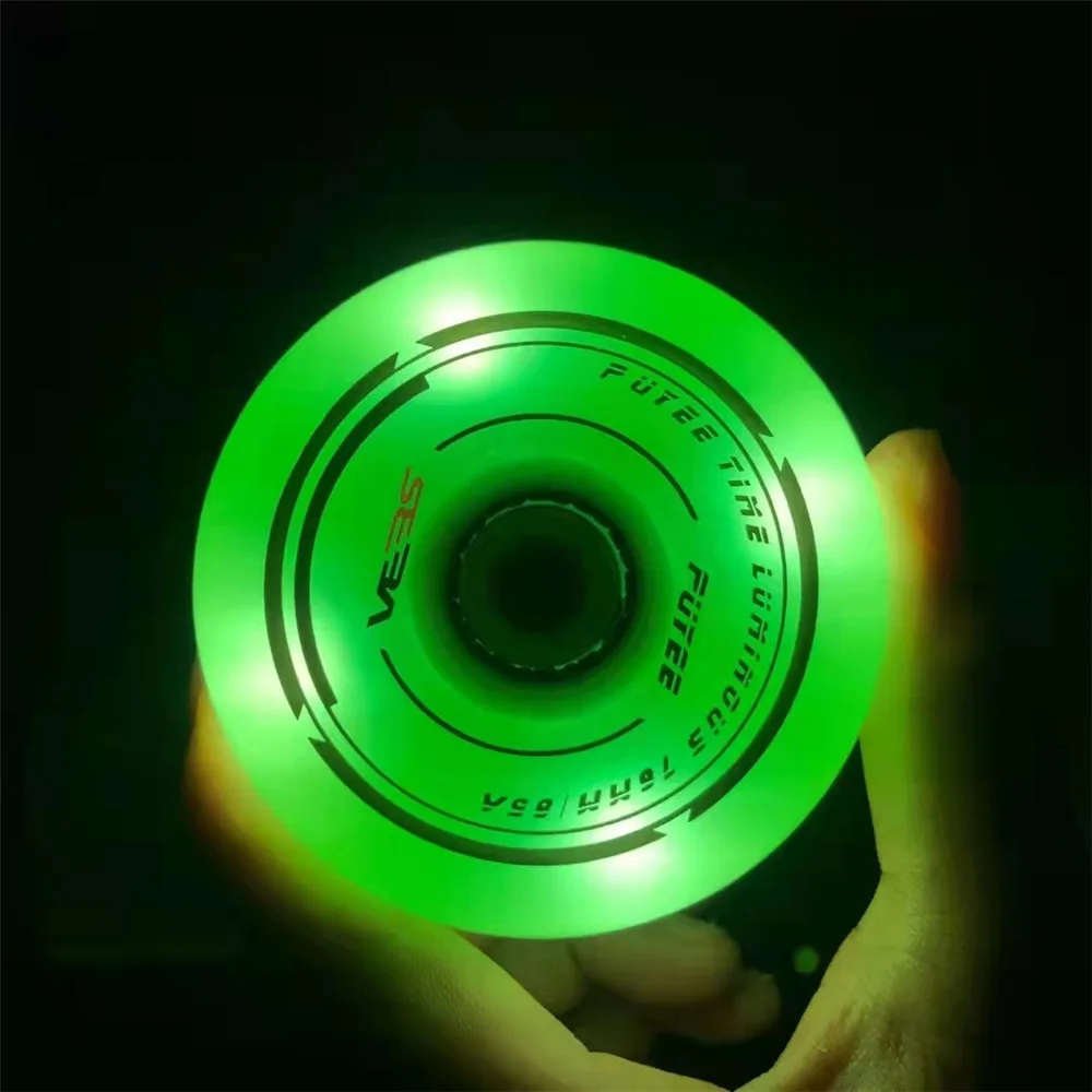 4pcs Original SEBA PUYEE LED Shine Inline Skating Wheel 72 76 80 Roller Skates Tires Thick PU Meat 4 Beads Flash Rodas 608 85A
