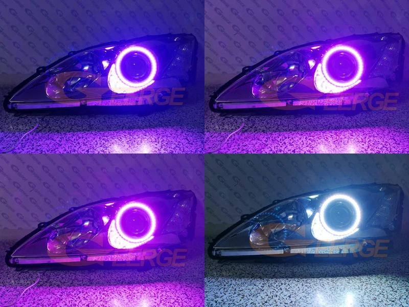 لكزس ES 350 ES350 2007 2008 2009 بلوتوث APP متعدد الألوان الترا برايت RGB Led عيون الملاك عدة خواتم هالة #6