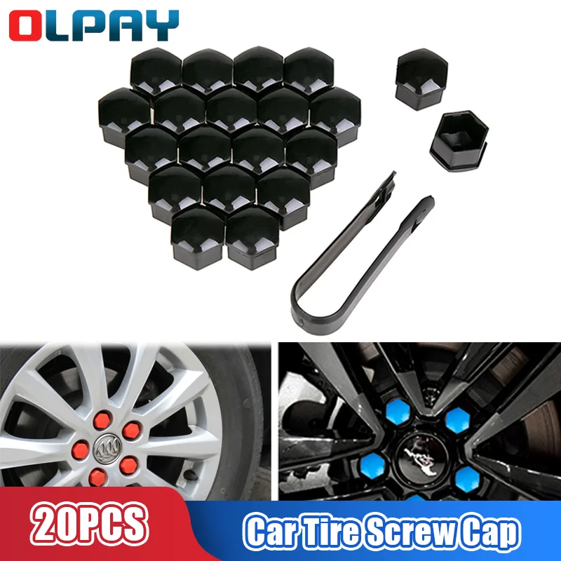 17mm Car Tire Screw Cap Car Wheel Nuts Covers Auto Caps Hub Screw Protector Bolt Head Cover Cap Plastic Tire Wheel Screw Bolts