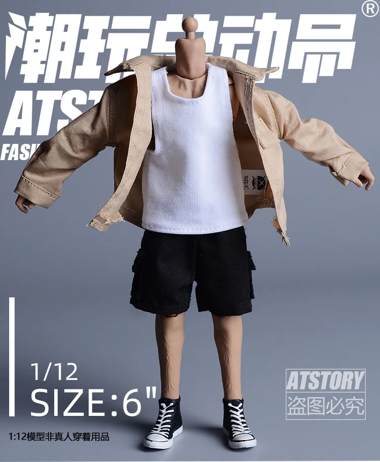 

NEW 1/12 Scale male dolls clothes vest shorts pants jeans fit 6'' nataman action figure body model