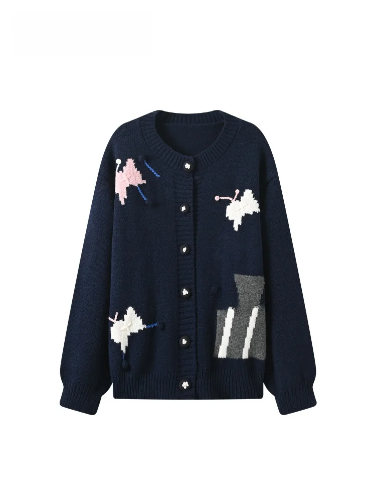 

Трикотаж больших размеров, круглый Ne Long Sve, женская осенне-зимняя новинка, утягивающая верхняя одежда с принтом Lazy Sle для полных сестер