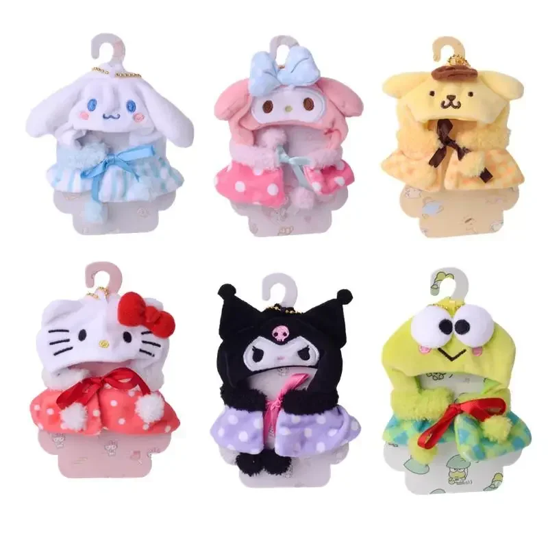 

Kawaii Sanrio Anime Series Hello Kitty Mymelody Kuromi Cinnamoroll Pom Pom Purin Cute Plush Toy Doll Cape Clothes Baby Gift