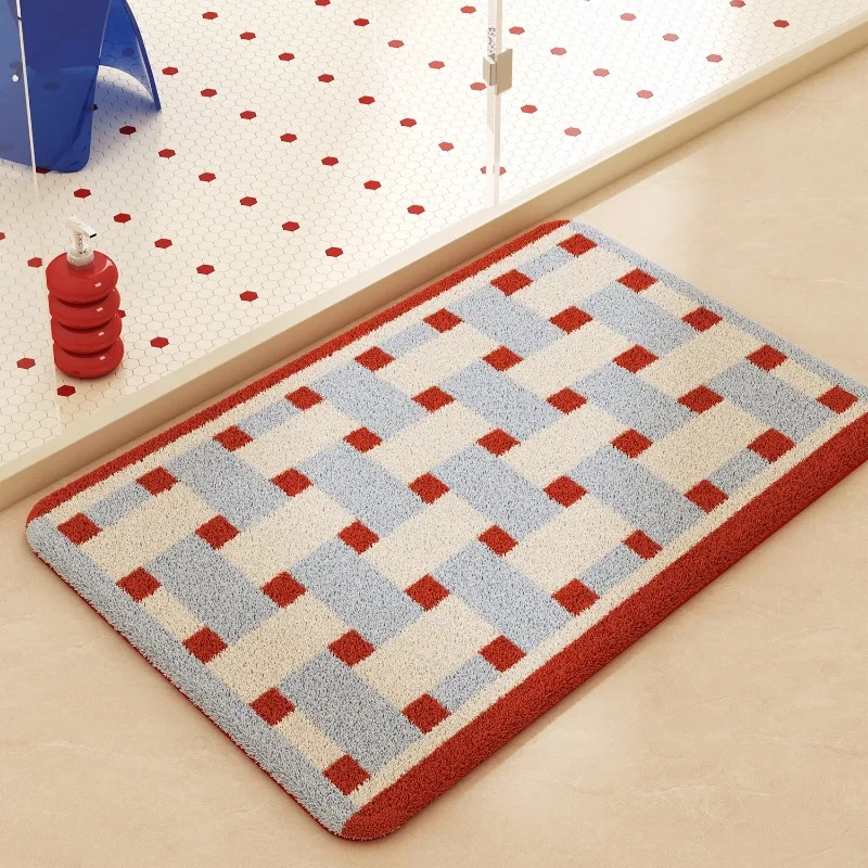 

Imitation cashmere floor mat bathroom door suction toilet toilet foot mat
