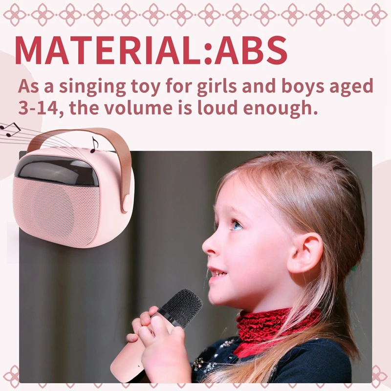 آلة كاريوكي للأطفال، مكبر صوت بلوتوث محمول مع 2 ميكروفونات لاسلكية