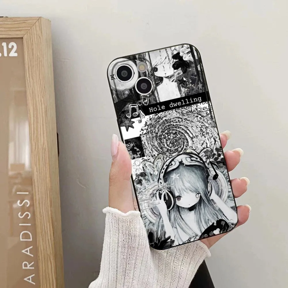 حافظة هاتف Kikuo Anime Japan Music لهاتف iPhone 16,15,14,13,12,11 Plus, Pro,Max,XR,XS,X,7,8 Plus,SE,Mini Silicone Soft #2