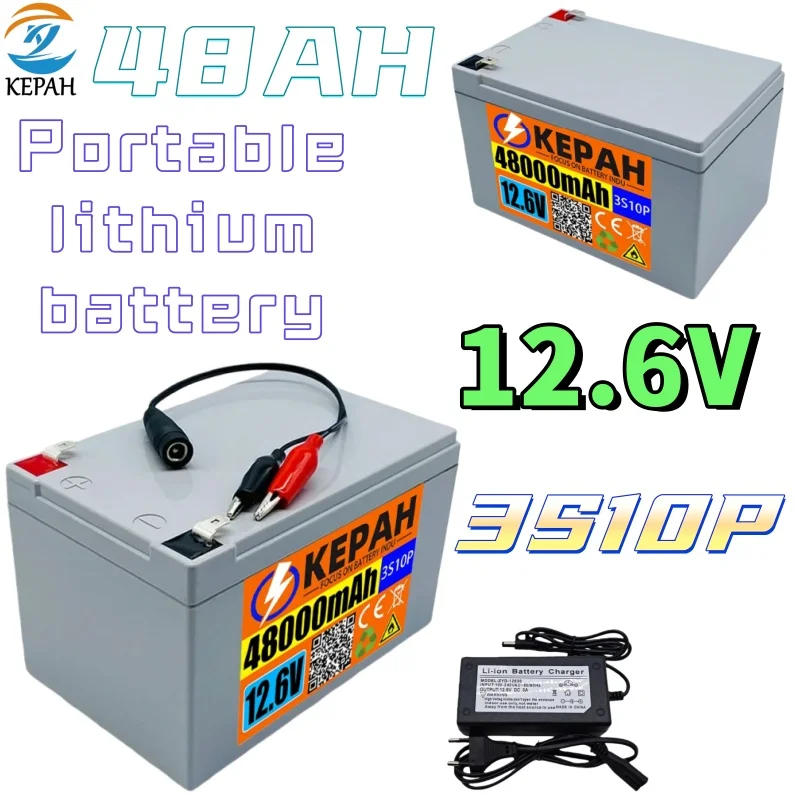 

12.6V 3S10P 48Ah Box lithium battery , for power inverters, lighting, solar powered station wagons,RV equipment.Outdoor Lighting