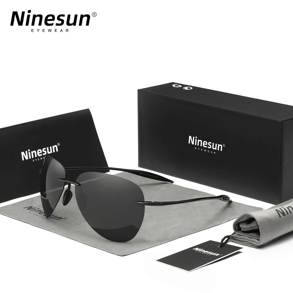 

Ninesun Fashion Rimless Sunglasses Men Ultralight TR90 High Quality Round Frameless Eye Protection Glasses Women Oculos Feminino