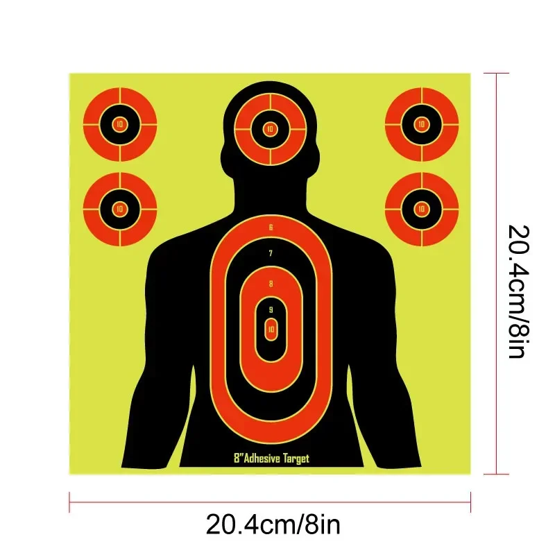 50 قطعة ذاتية اللصق التفاعل اطلاق النار الهدف المقرب الهدف التدريب الهدف أوراق ملصقات التدريب الملحقات 8x8 بوصة