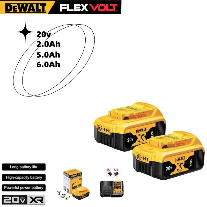 

100% Original 20V/60V Original Dewalt Power Tool Battery DCB206 20V 6.0Ah BatteryDCB206 20V Battery DCB205 DCB200 DCD805
