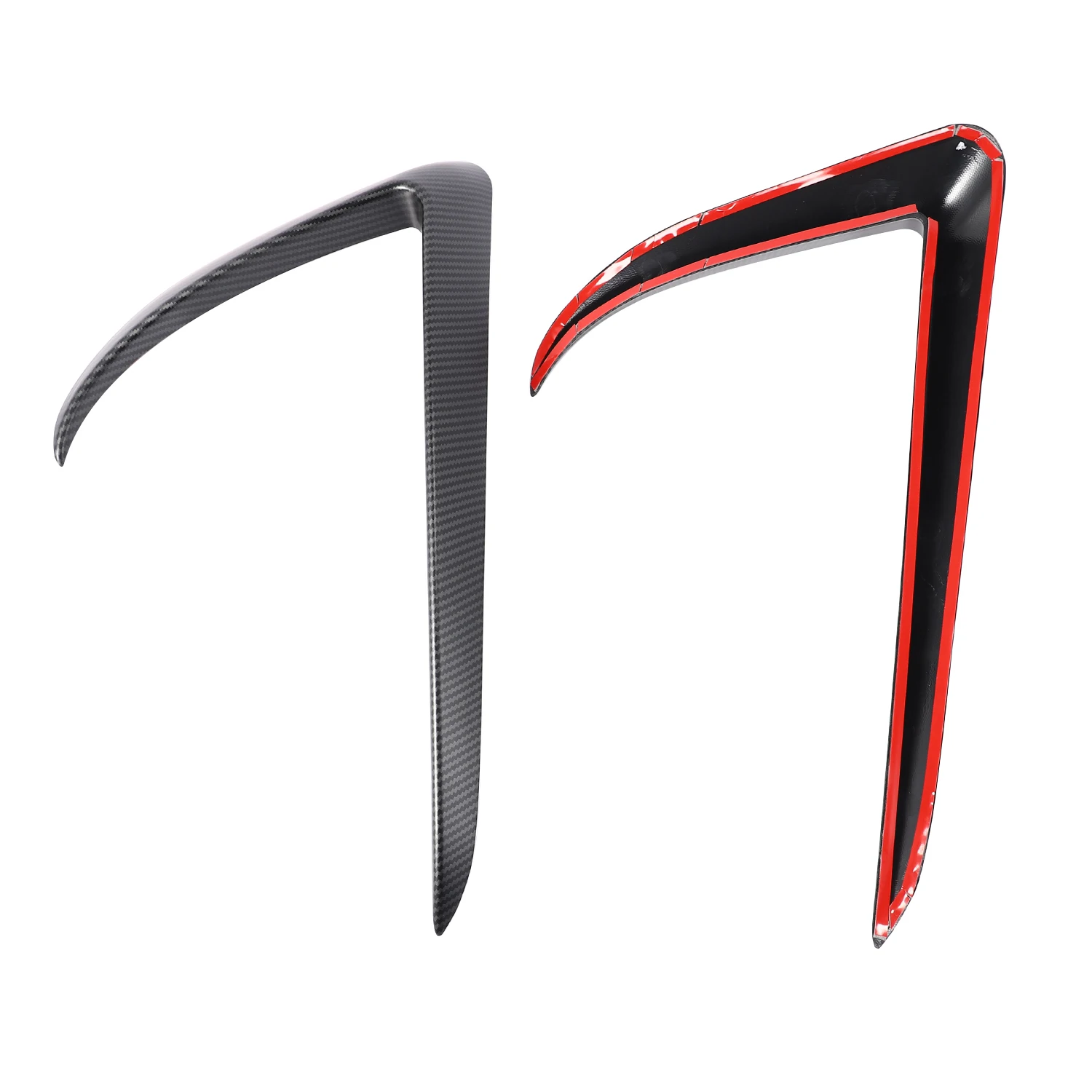 Leading-Matte Carbon Fiber Front Blade Trim Front Bumper Lip Splitter Fog Light Trim For Tesla Model 3 2017-2020