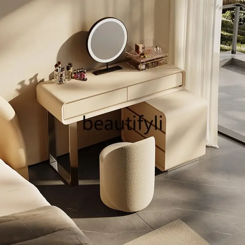

A16 Dresser 2025 new straight chest integrated modern simple home bedroom white all solid wood dressing table