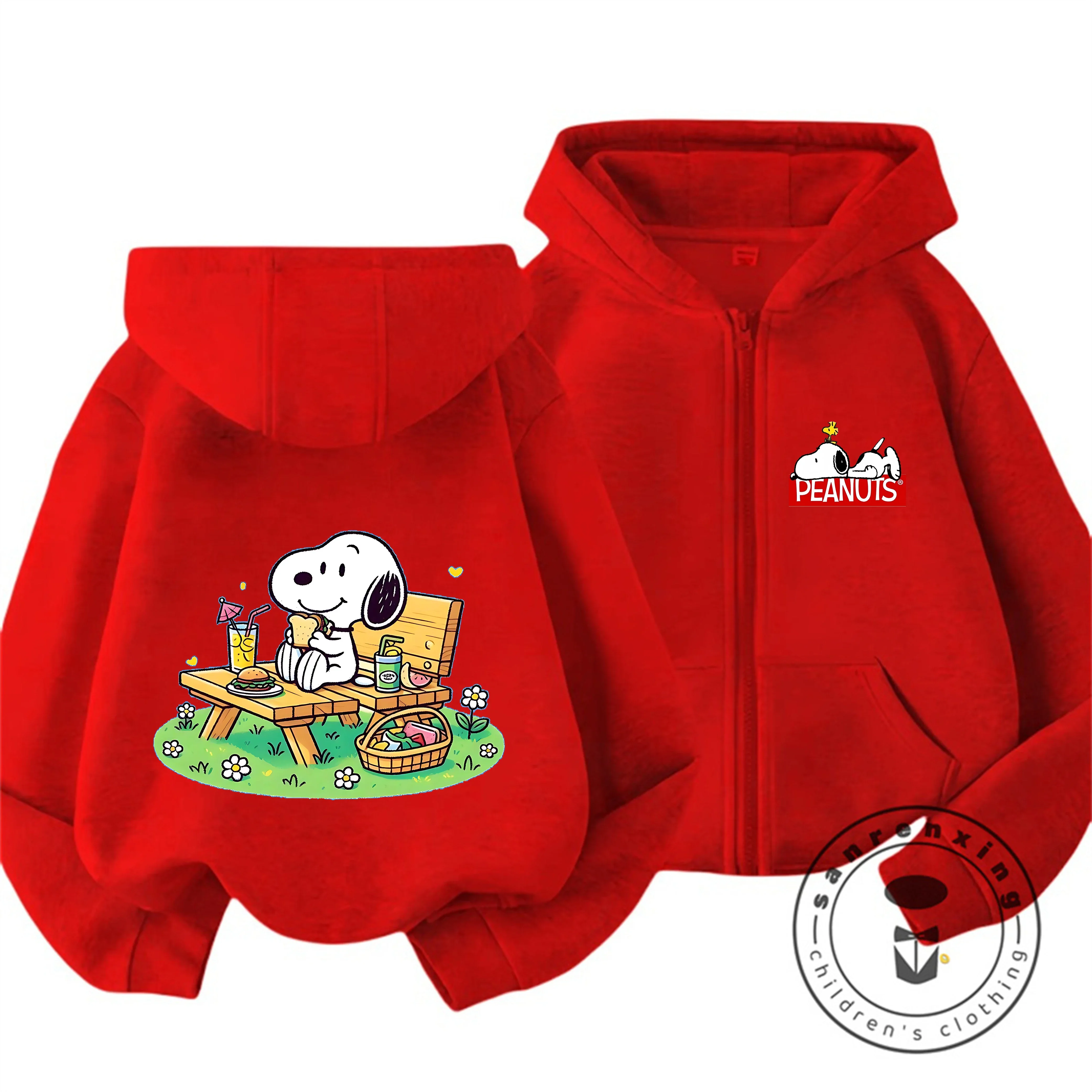 Hot Trendy Kids Zipper Hoodie Cute Cartoon Design Autumn Winter Casual Zipper Hooded Shirt Snoopy 3 14 Years