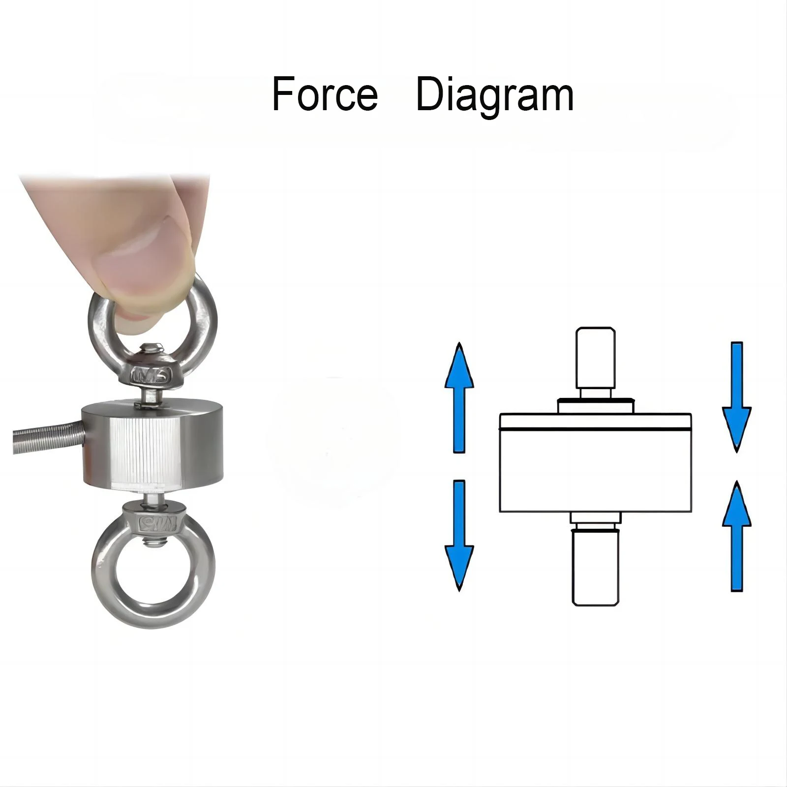 Mini Load Cell Sensor, alta precisão, tipo de fole, teste de compressão de tensão, peso da força, anéis suspensos, adapta HX711, 2pcs