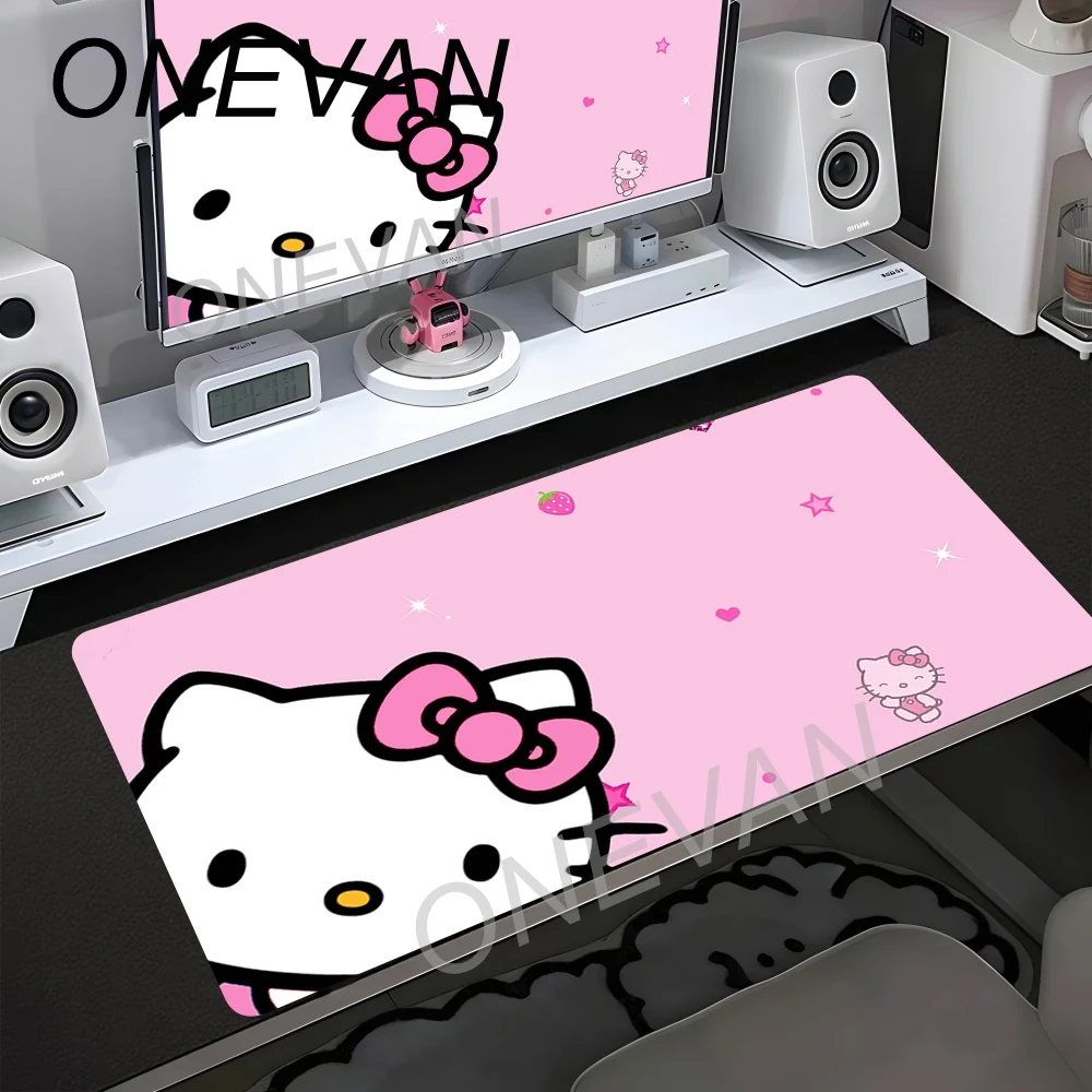 

XXL 90x40cm Mouse Pad Cute Hello Kitty Mousepad HD Printing Computer Gamers Locking Edge Non-slip Keyboard PC Desk Pads