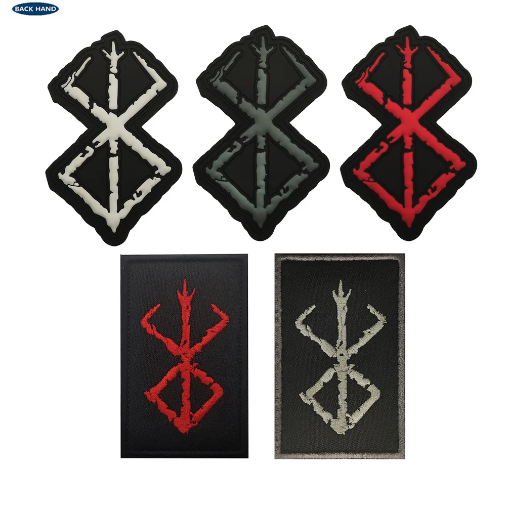 Embroidered cloth Hook and Loop Patches Tactical The Mad Warrior Of Norse Viking PVC Patches badges