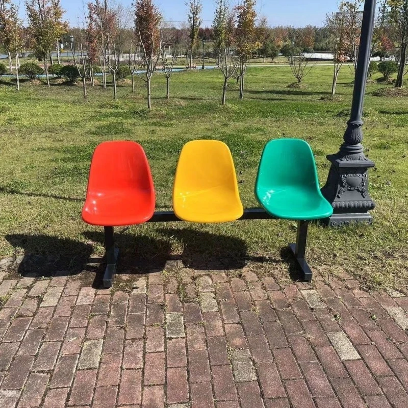 

Indoor and outdoor row chairs Three-person row seats Photography Supermarket store waiting rest chair