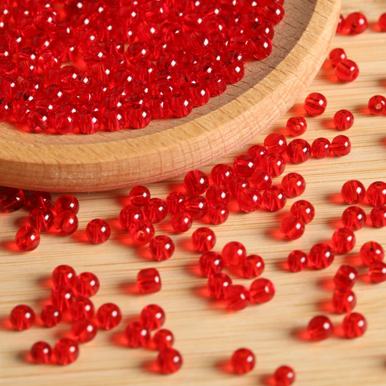 200-1600pcs Bright Red 4mm Glass Seed Beads Loose Beads Wholesale Bulk For Practical Jewelry Making DIY Bracelet DIY Handmade