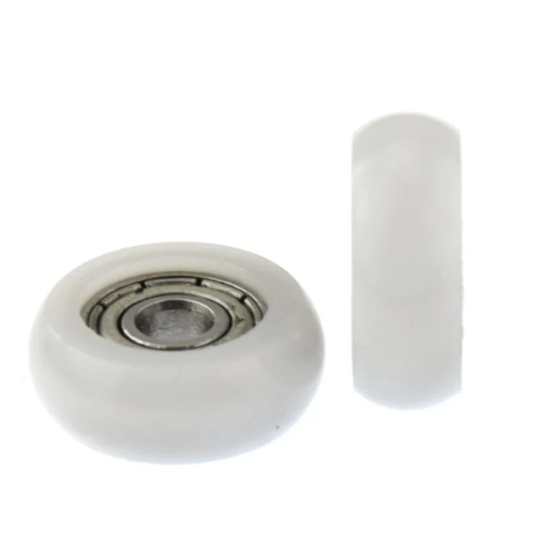 1Pc 4x16x6mm with shaft M4 injection plastic sliding door and window arc ball wrapped rubber dynamic pulley bearing