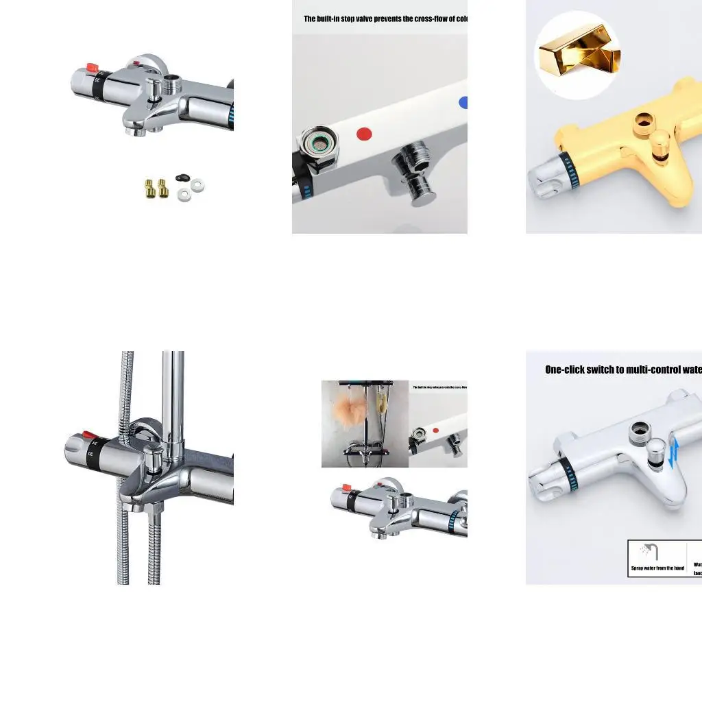 Y1UD อุณหภูมิฝักบัวอาบน้ำวาล์วผสมวาล์วที่มีปุ่มความปลอดภัยการอาบน้ำวาล์วควบคุมอุณหภูมิการควบคุมอุณหภูมิ