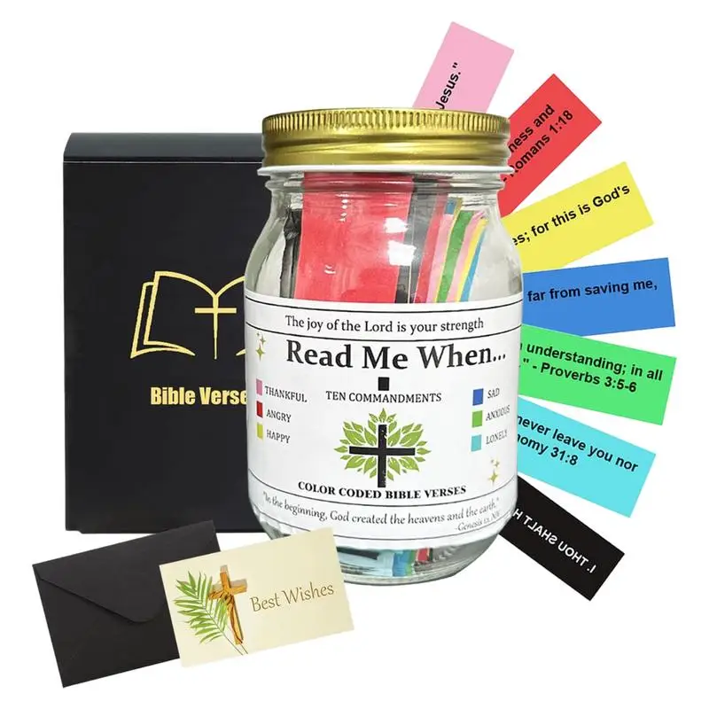 

Inspiration Bible Verse Jar Biblical Quotes Prayer Cards 100 Scripture Verses In A Jar Christian Bible Study Supplies For Kids