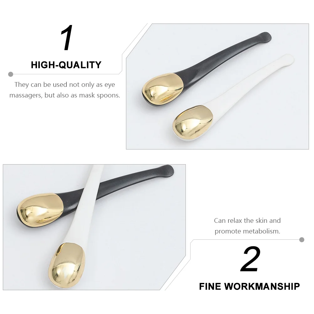 

2pcs Eye Cream Massage Stick High-Quality Metal Beauty Spoon Face Scoop Skin Care Spatula Facial Mask Tool Makeup Supply