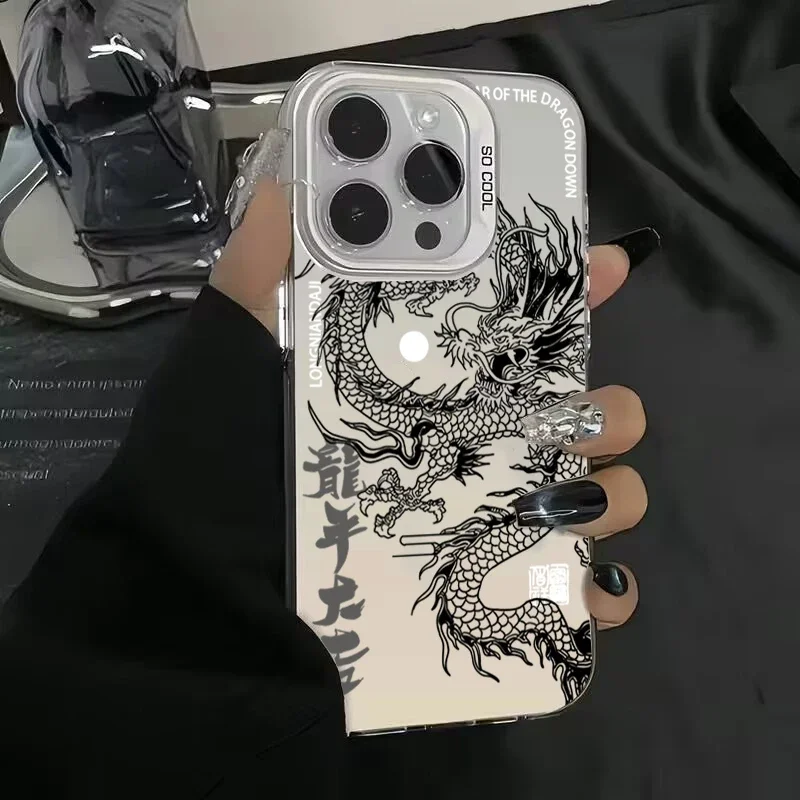 New Luxury Chinese Dragon Phone CaseFor Xiaomi Poco X6 F5 X5 M6 Pro 4G Mi 13 12 11 Lite 5G NE 14 13T 12T Pro Shockproof Cover