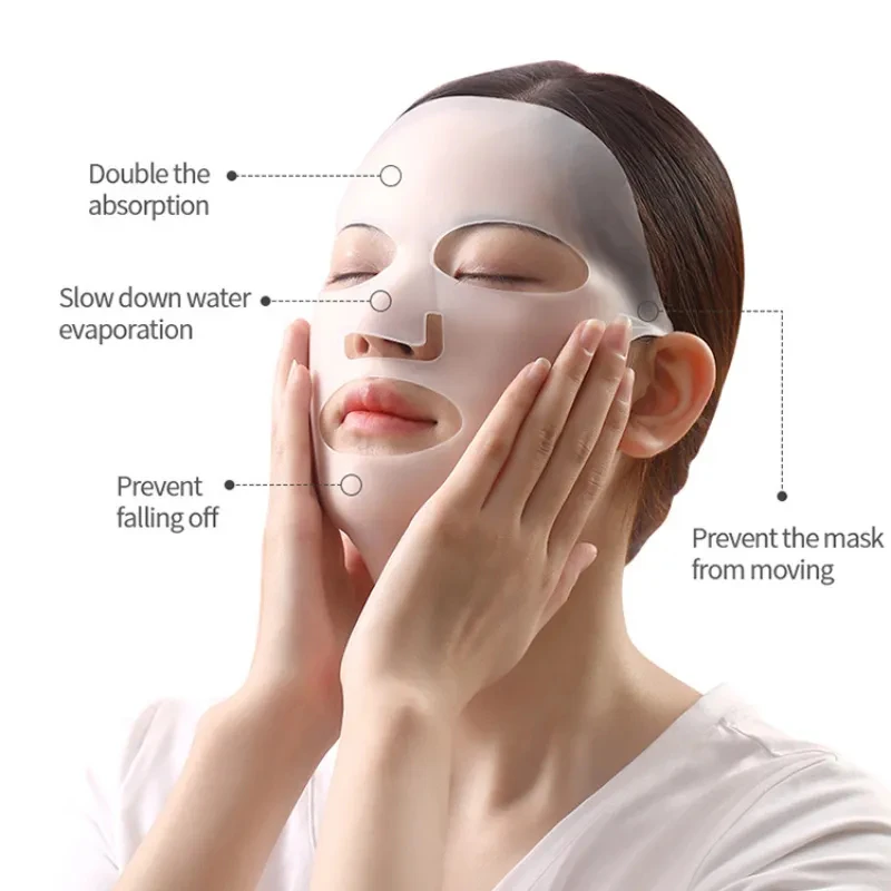 3D Silicone Mask Face Women Skin Care Tool Hanging Ear Face Mask Gel Sheet Reusable Lifting Anti Wrinkle Firming Ear Fixed Tools