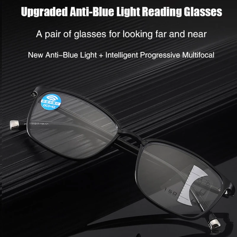 

Women's multifocus smart zoom distance/near reading glasses men's antiblue light reading glasses