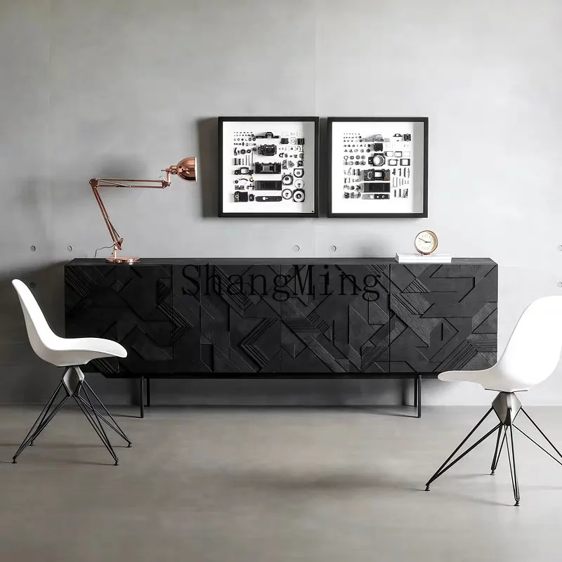 

ZYY carved dining side cabinet modern light luxury storage cabinet living room Italian TV cabinet