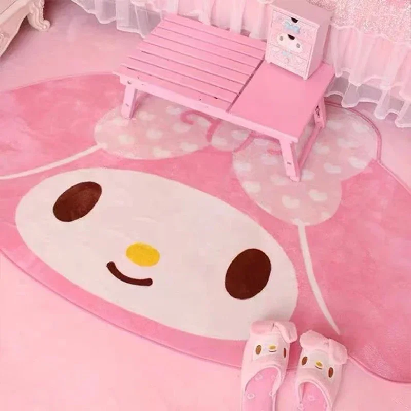 

Sanrio Kawaii Hello Kitty Cushion Kuromi Cinnamoroll Anime Cartoon Cute Home Creative Non Slip Bedside Dresser Decorative Carpet