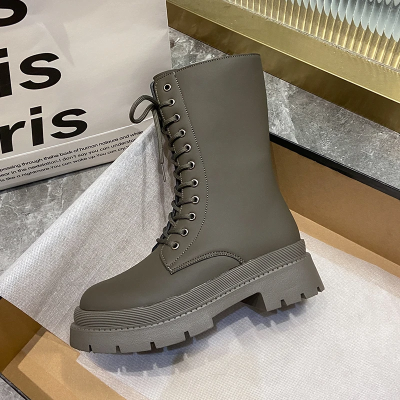 

Красивые женские ботинки из искусственной кожи, белые ботильоны, Осень-зима, мотоциклетные ботинки, красивые женские ботинки на платформе и массивном каблуке