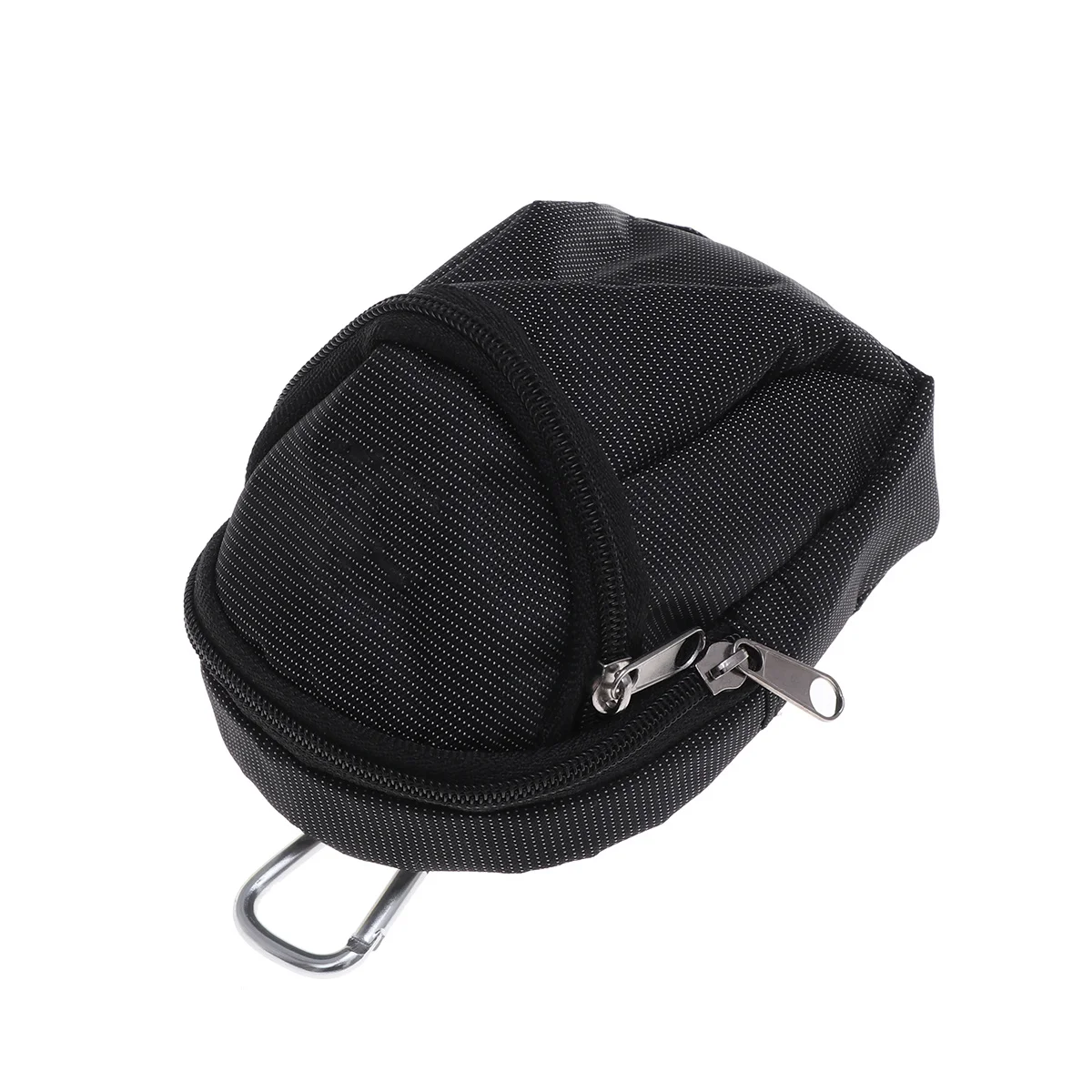 

Durable Canvas Mini Ball Holder Pouch Bag Black Portable Zipper Front Pocket 2 Pocket Small Things Ball Holder