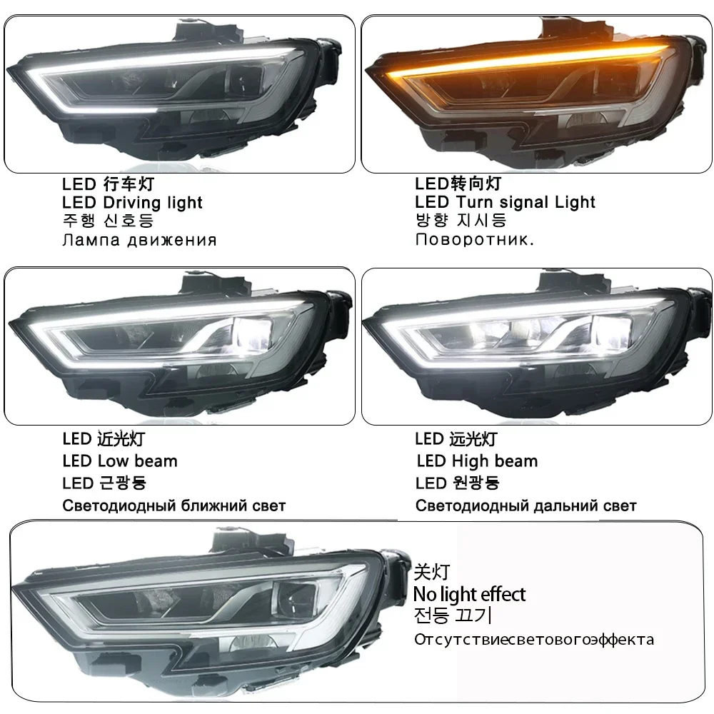 Fit For Audi A3 Headlight 2017-2020 A3 Head Light S3 Full LED Headlights Assembly For Audi A3 Original Headlamps 8V0941033C