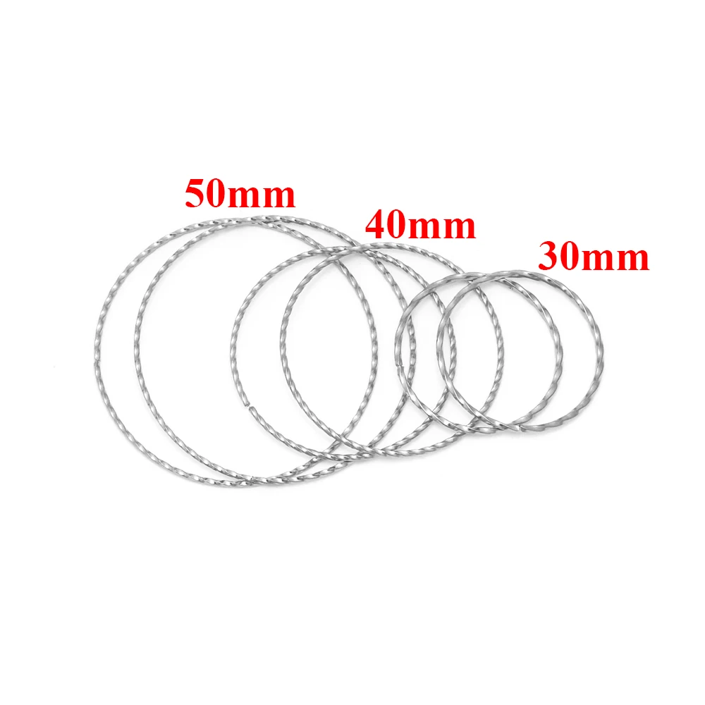 10 Stück Edelstahl Gold Ohrringe Ringe Spiralförmige Runde Gedrehte Große Kreis-Ohrhaken Anhänger-Verbinder DIY Schmuckzubehör – Detail 4