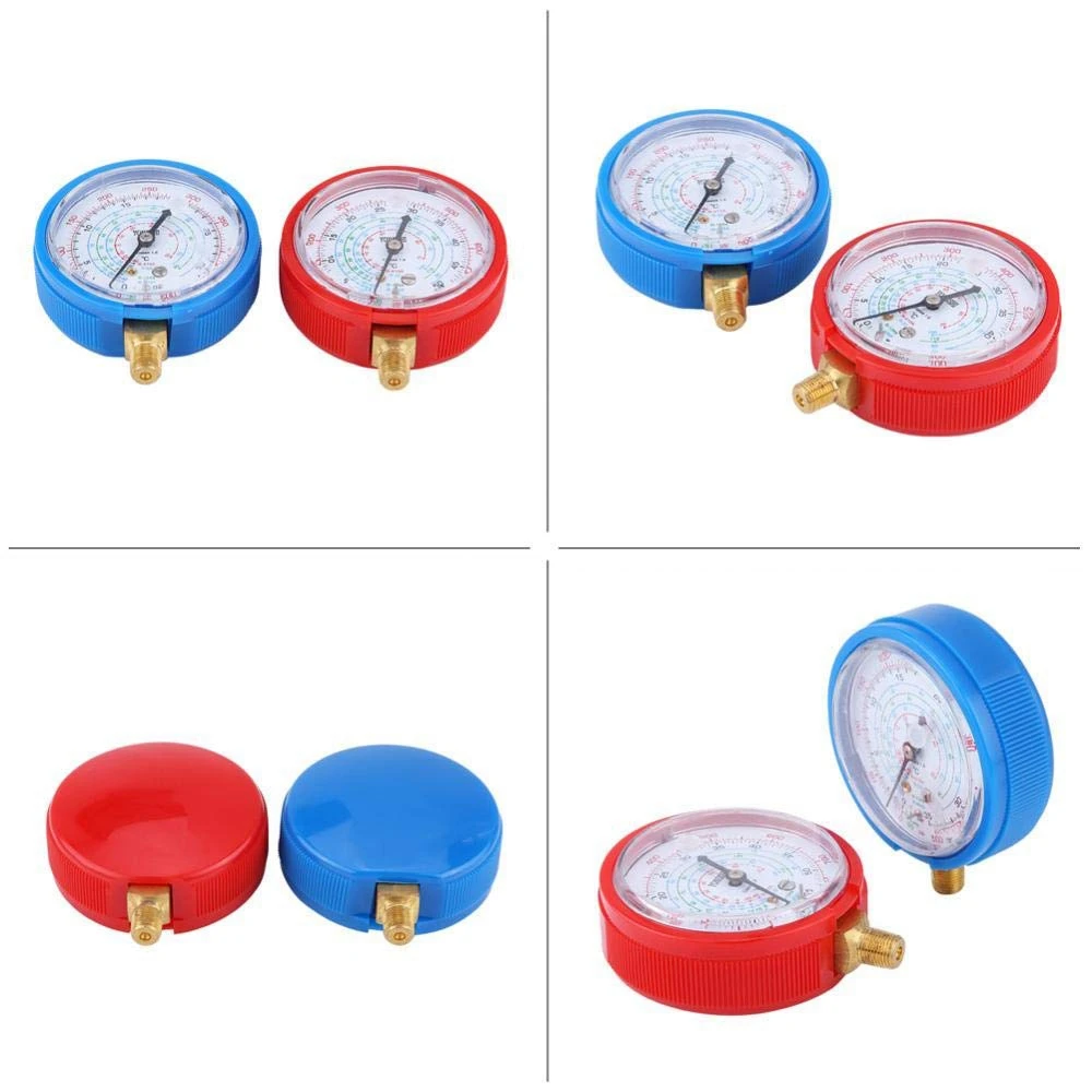 2Pcs Car Low Tester Gauge Car condizionatore d\'aria Kit manometro refrigerante per refrigerante R410A R134A R22