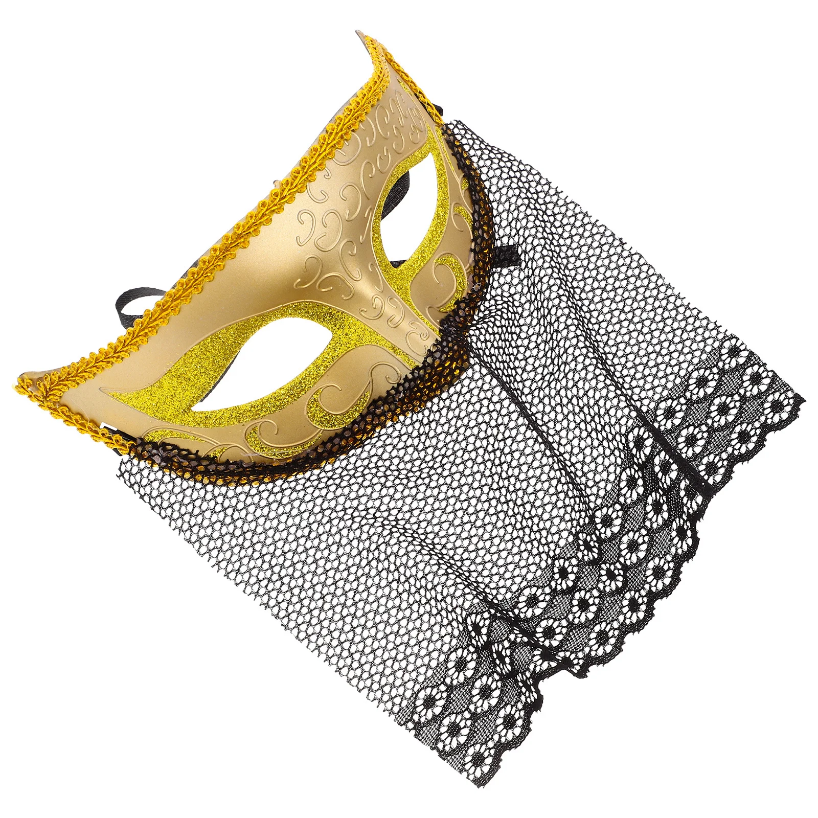 

Half Face Mask Lace Veil Unique Design Adjustable Strap For Masquerade Ball Costume Party Stage Performance Halloween