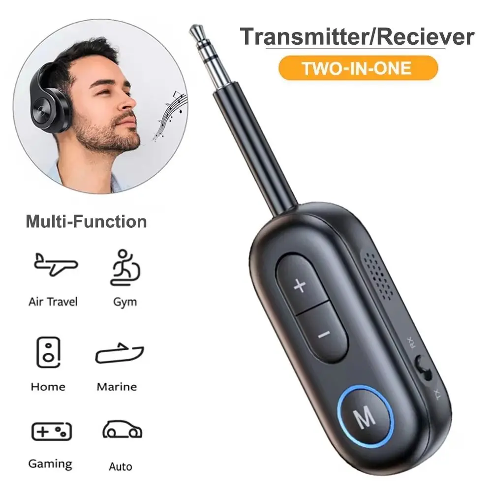 2 in 1 Bluetooth 5.4 Receiver Transmitter 3.5mm AUX Wireless Bluetooth Wireless Adapter Bluetooth-compatible Jack