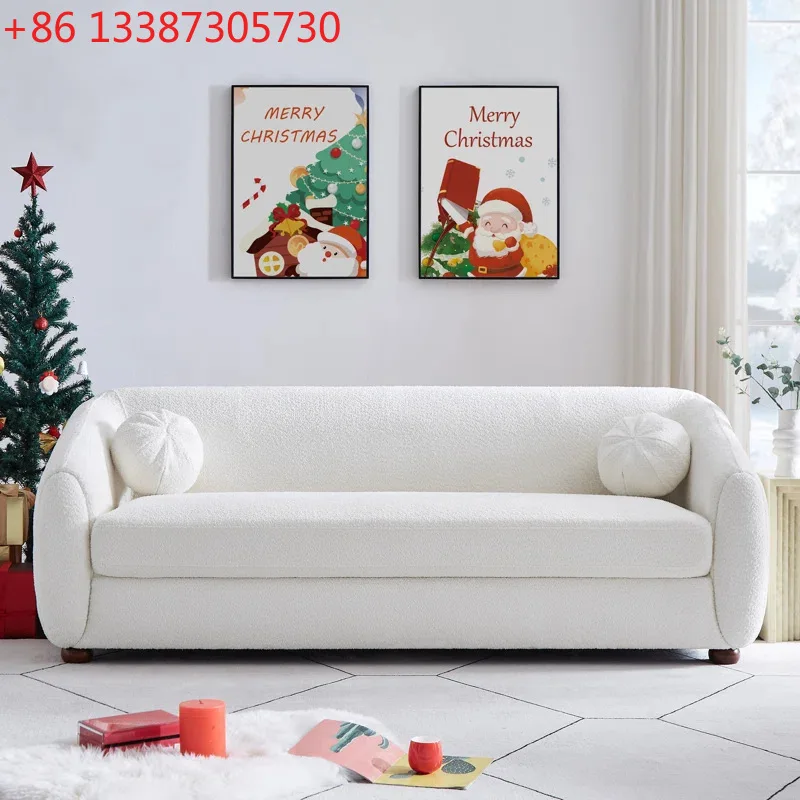 

Nordic living room three-person sofa French retro fabric sofa American small apartment sofa