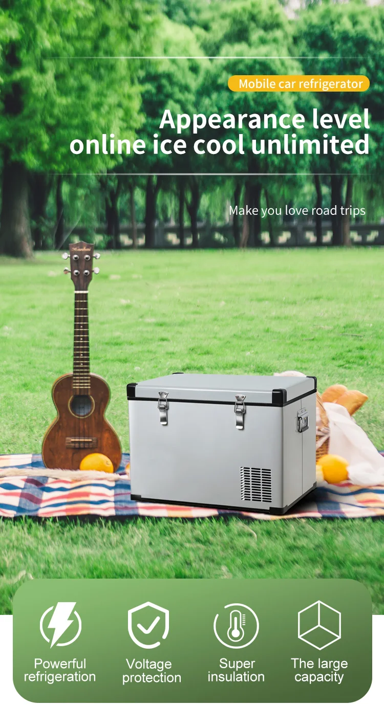 50W 55L Small Fridge 12v Mini Portable car Refrigerator for Car/Office/Bar/Travel/Camping/Household/Outdoors