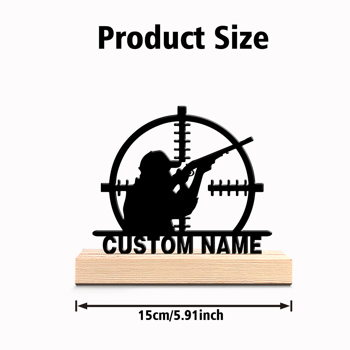 1PC Customizable Metal Shooting Statue with Wooden Base Tabletop Science Decor Personalized Training Ornament