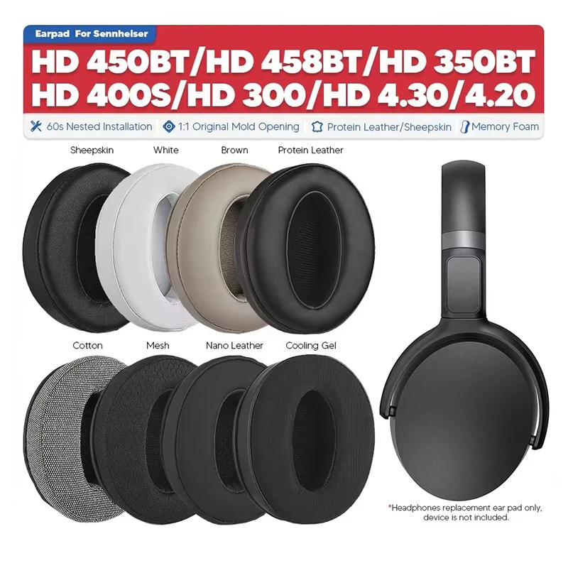 Replacement Earpads For Sennheiser HD 450BT 458BT 300 4.30 4