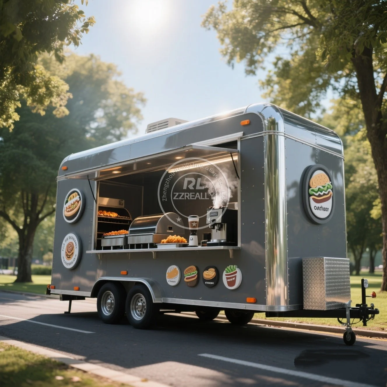 

Multifunctional Customizable Food Trailer Coffee Concession Bar Pizza BBQ Food Cart for Event Wedding