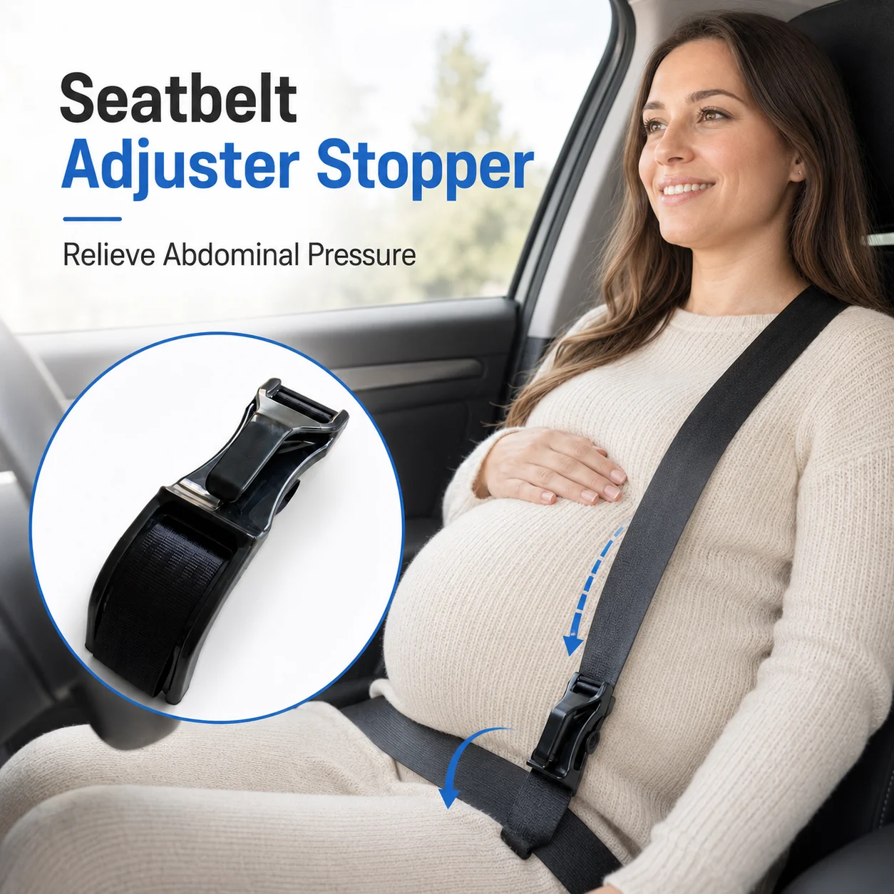 Adjustable Car Seatbelt Adjuster Clip Comfort Seat Belt Stopper For Maternity Daily Driving
